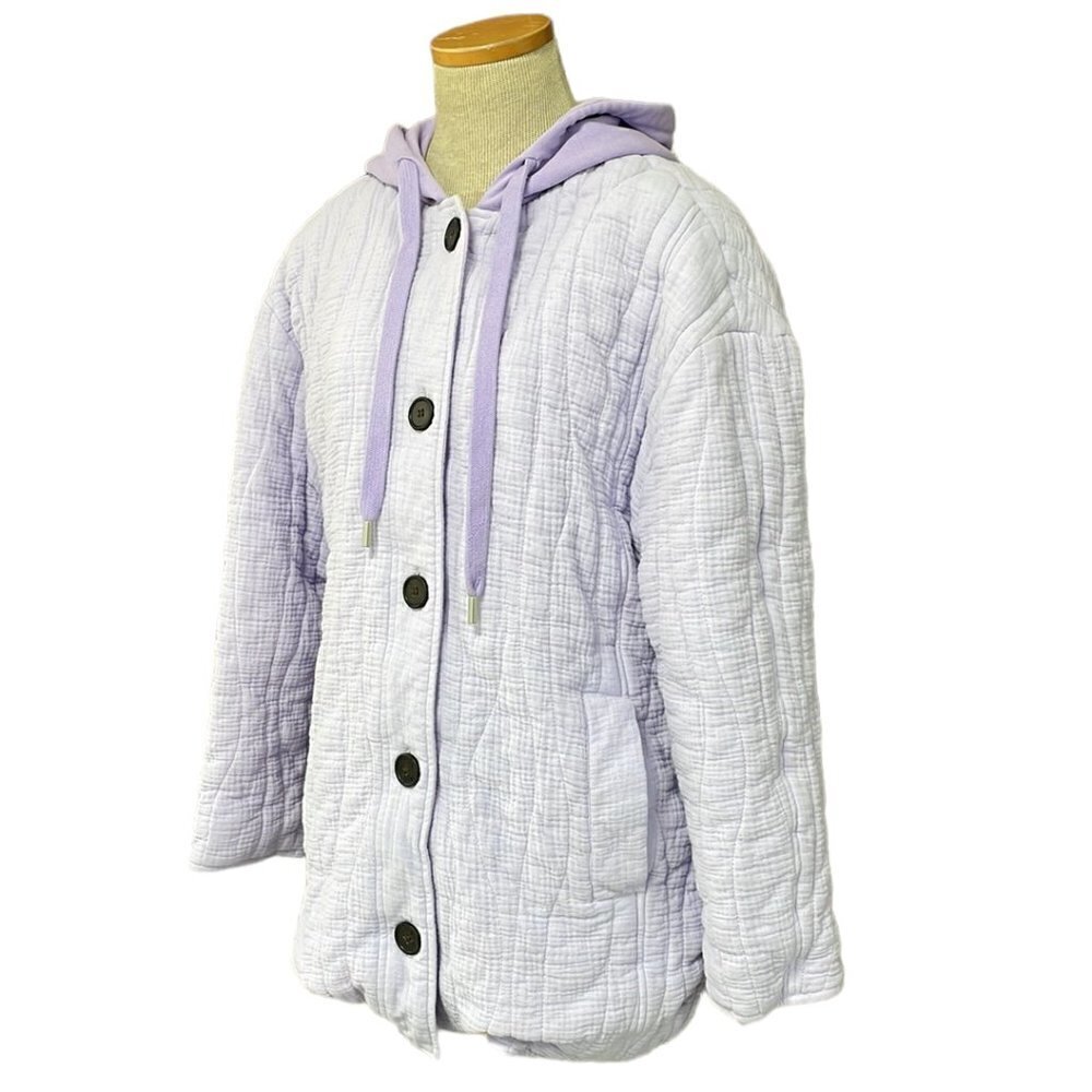 Avec Les Filles Purple Button Up Pockets Size Small S